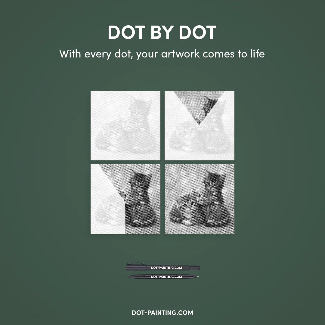 3 søde killinger Dot Painting