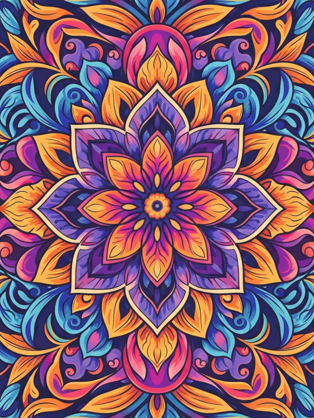 Blomster Mandala Dot Maleri
