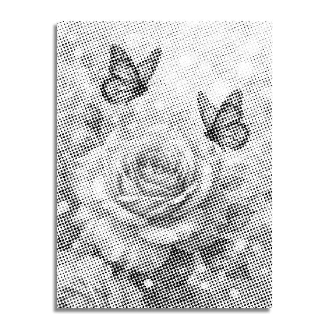 Sommerfugl med Rose Dot Painting
