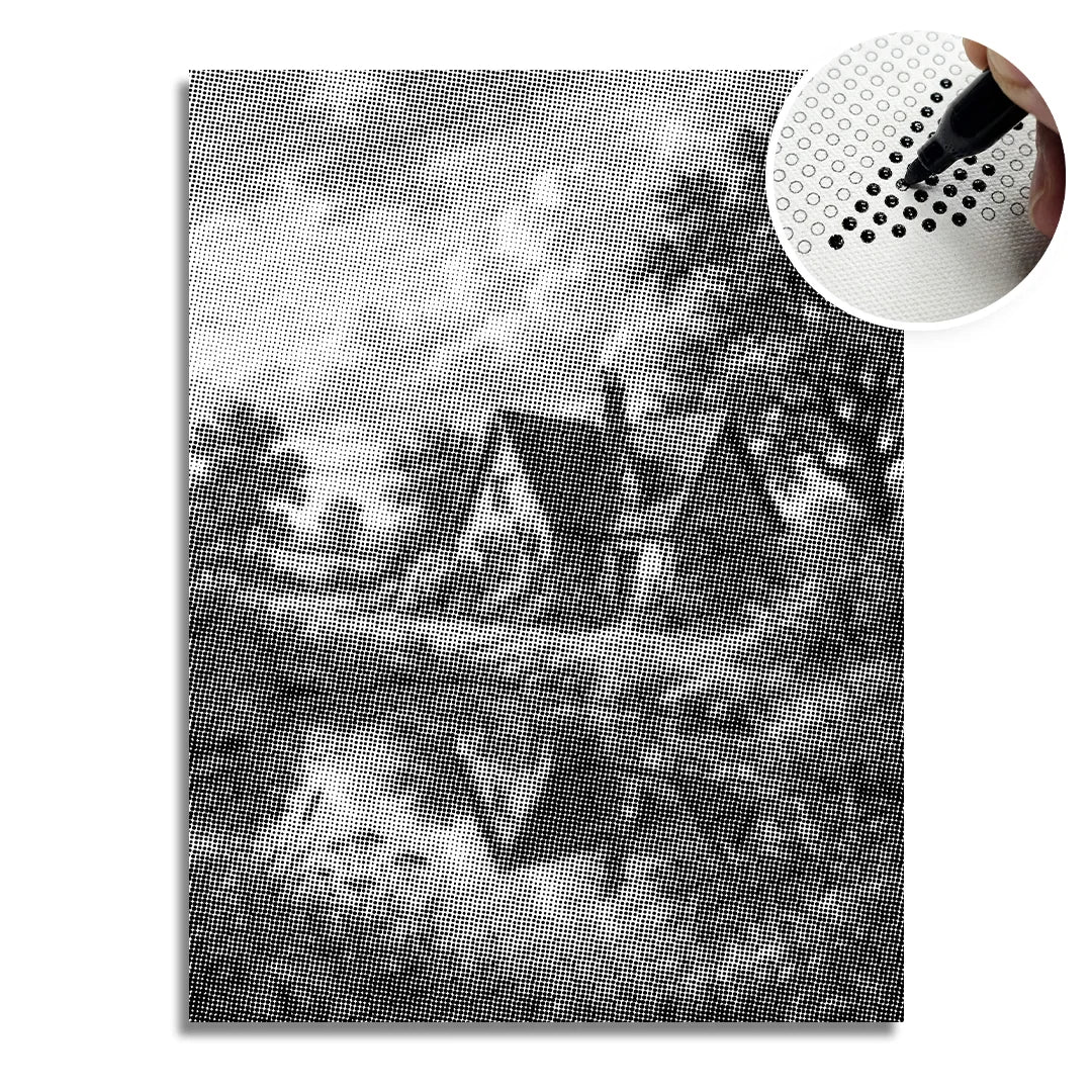 Hus på Heden Dot Maleri