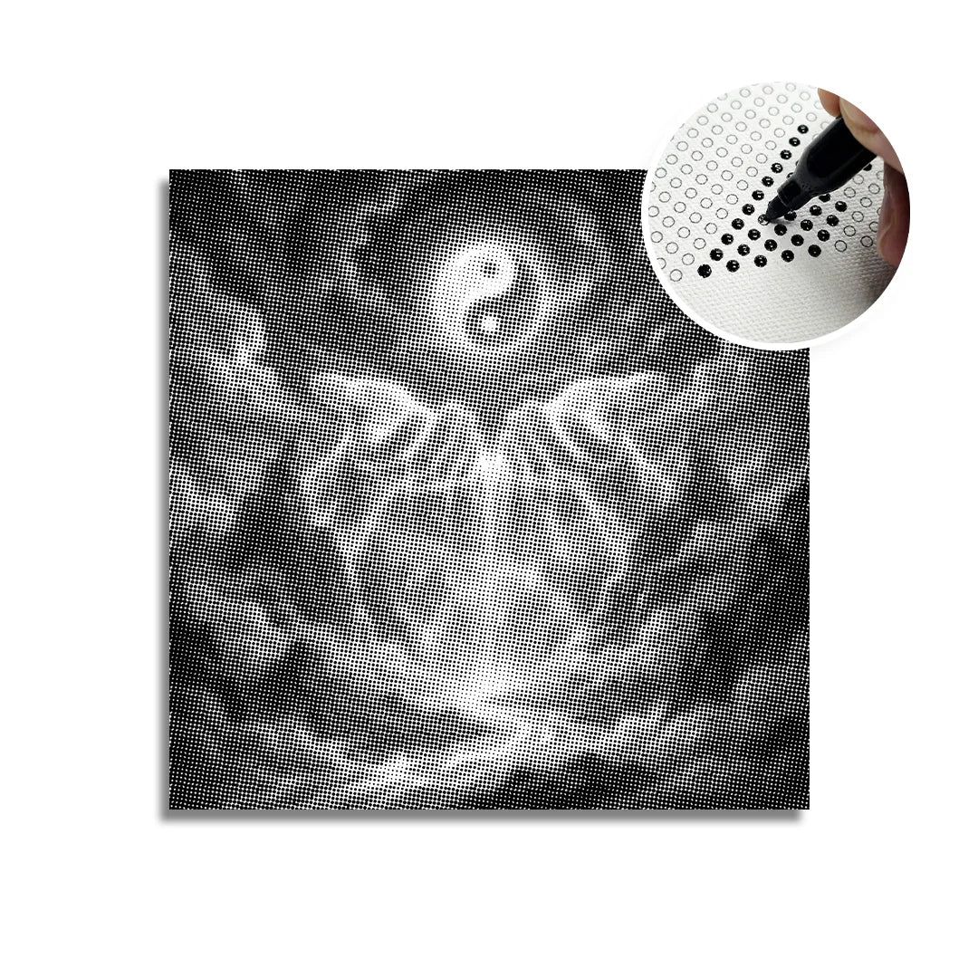 Ying Yang Vandfald Dot Painting
