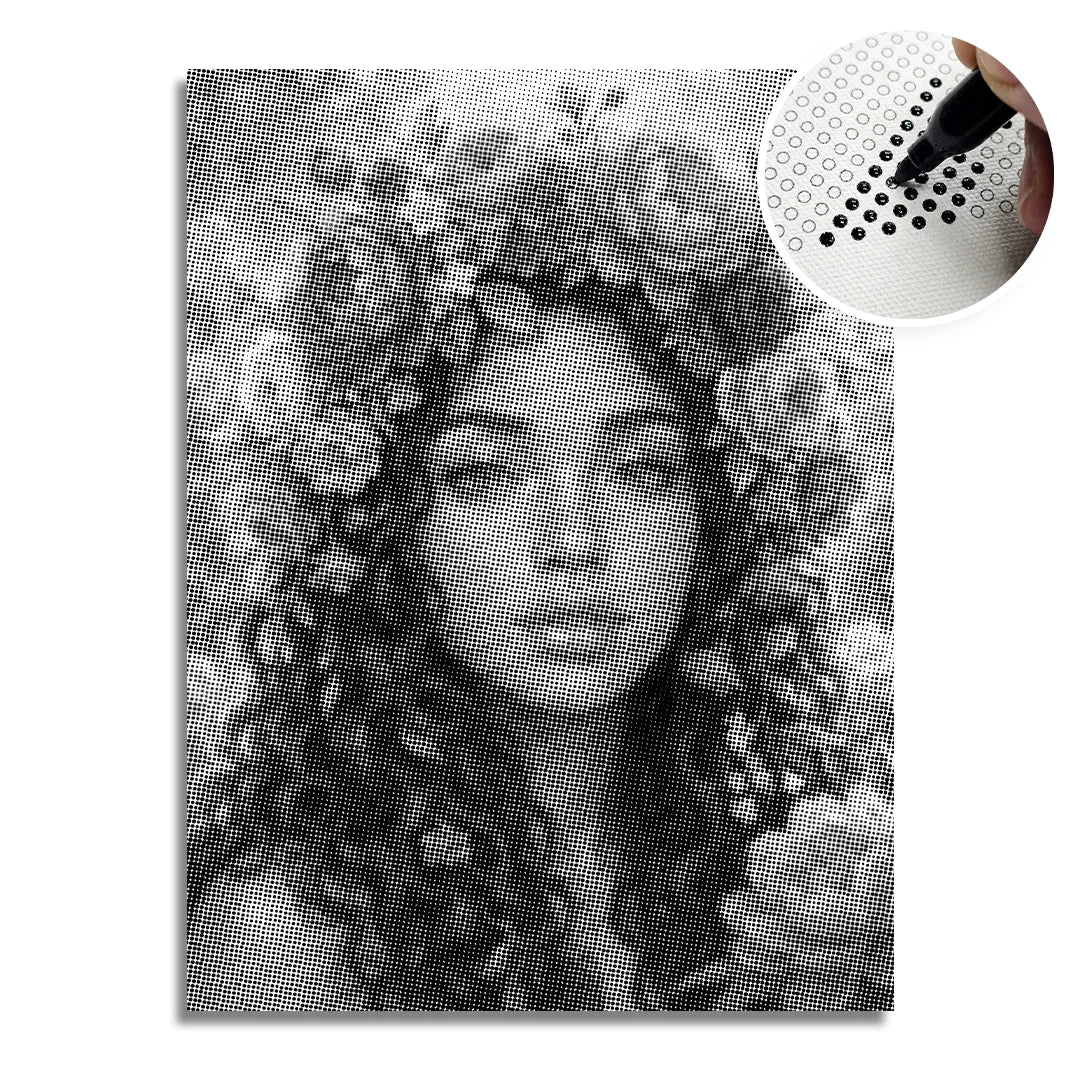 Kvinder med blomster Dot maleri