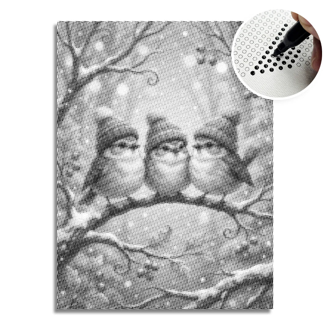 Fugle med hatte Punktmaleri