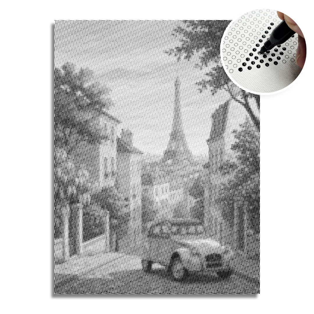 Gammel bille i Paris prikmaleri