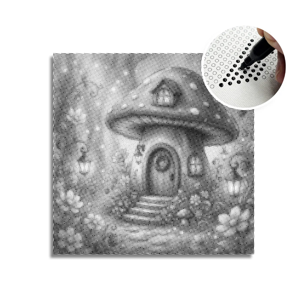 Mushroom House Dot Maleri
