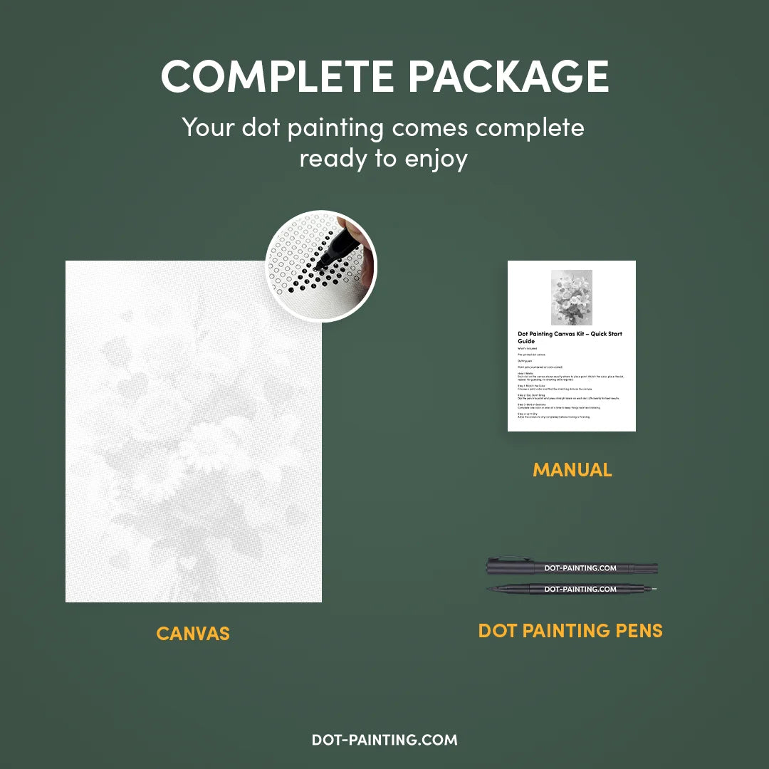 Hearts and Flowers Dot Painting