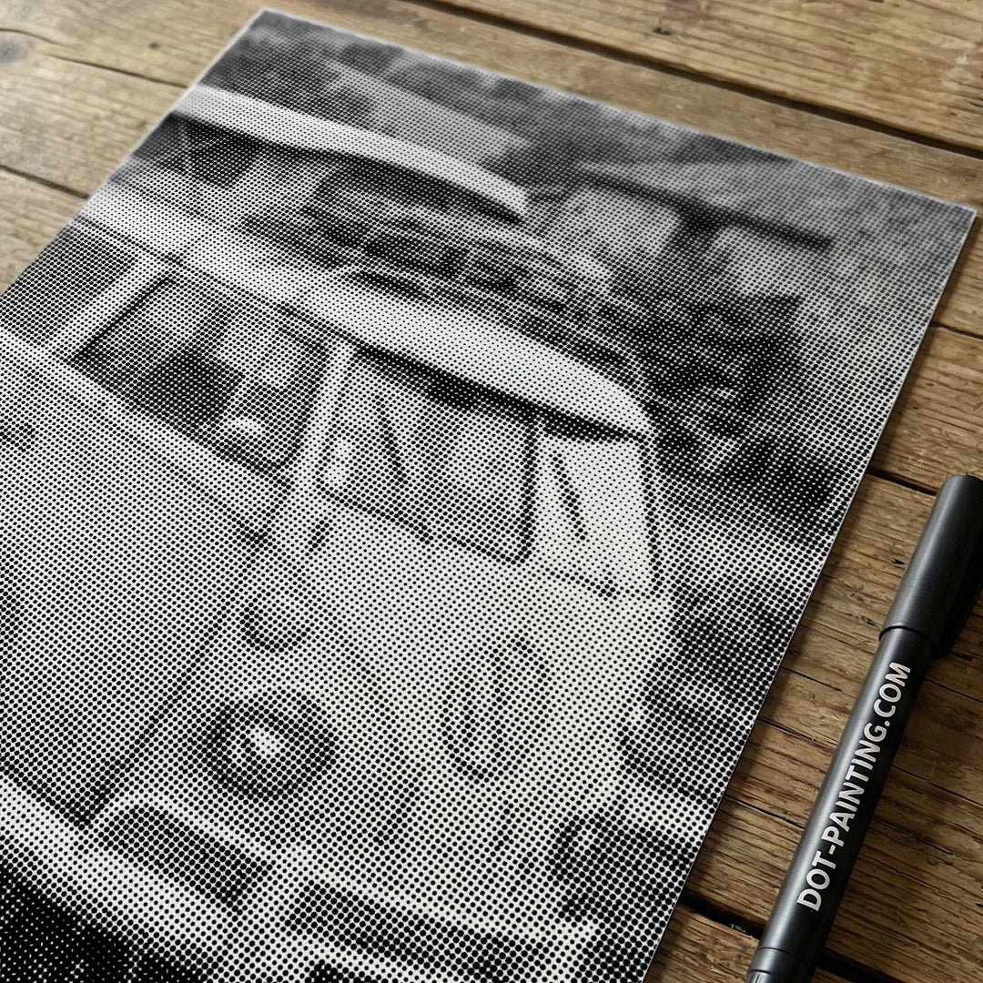 Oude VW-bus Dot Painting