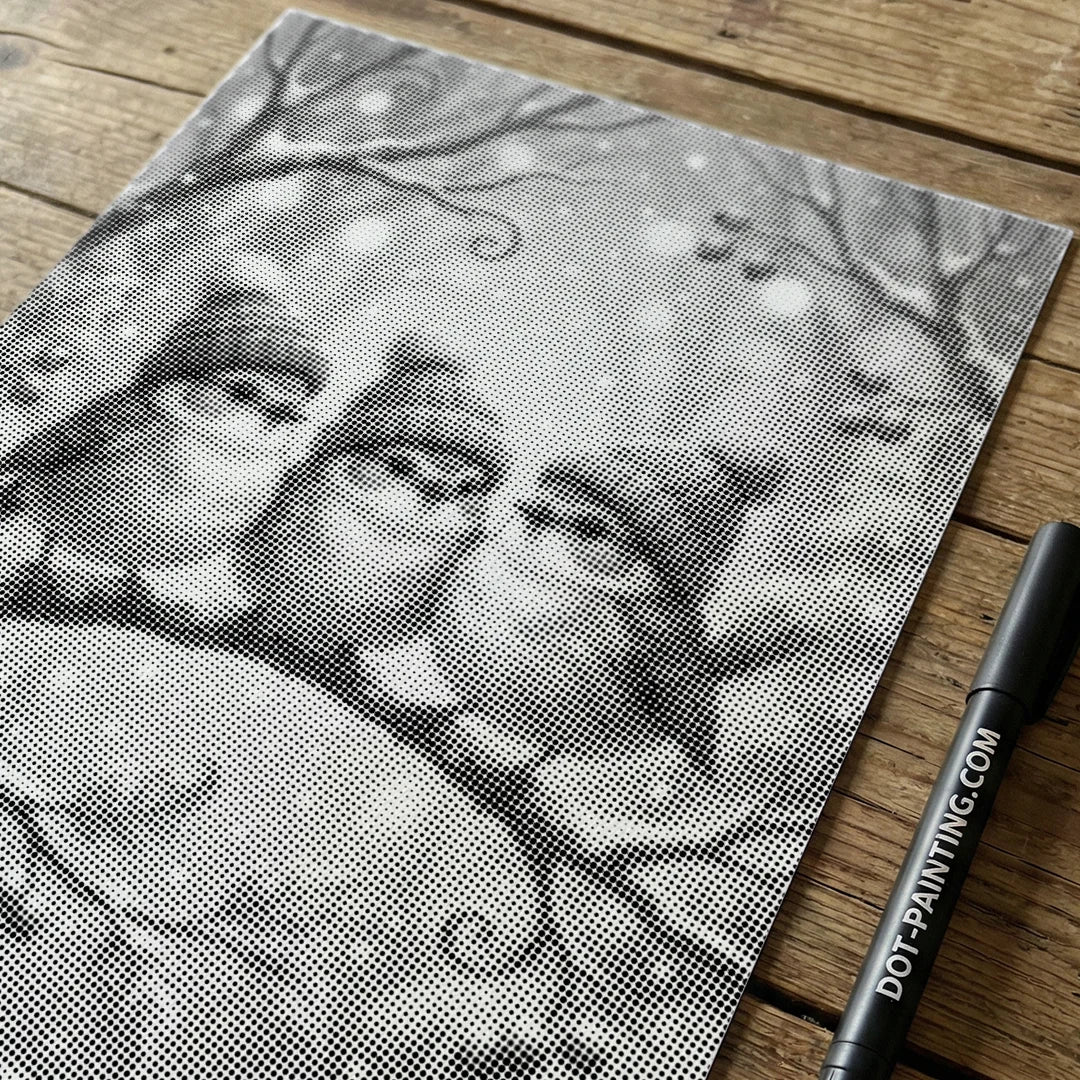 Fugle med hatte Punktmaleri