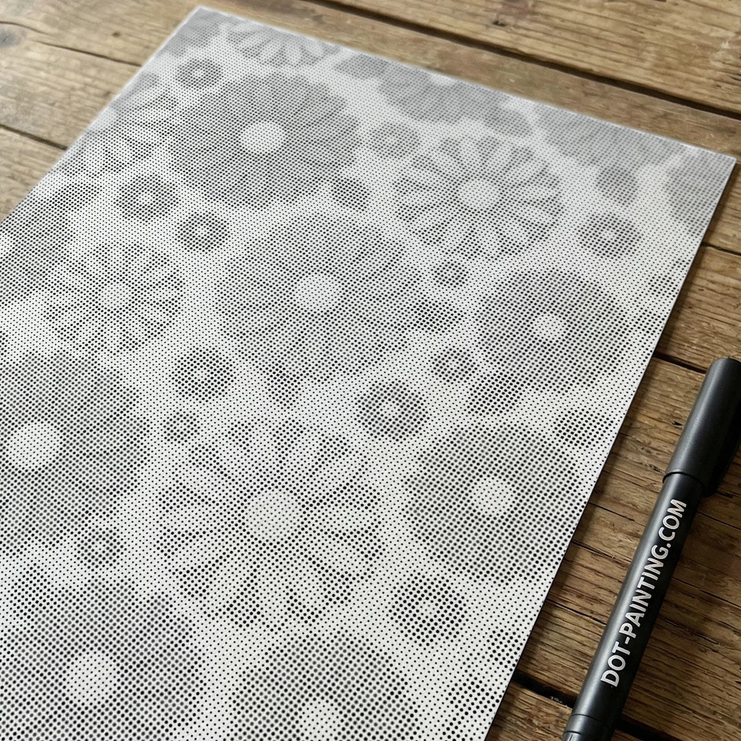 Minimalistisk Blomster Dot Painting