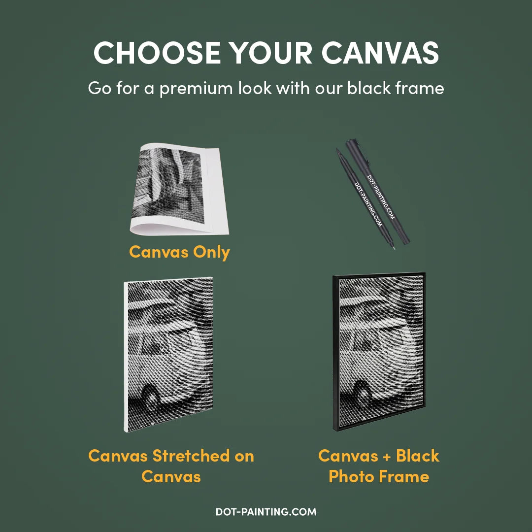 Oude VW-bus Dot Painting