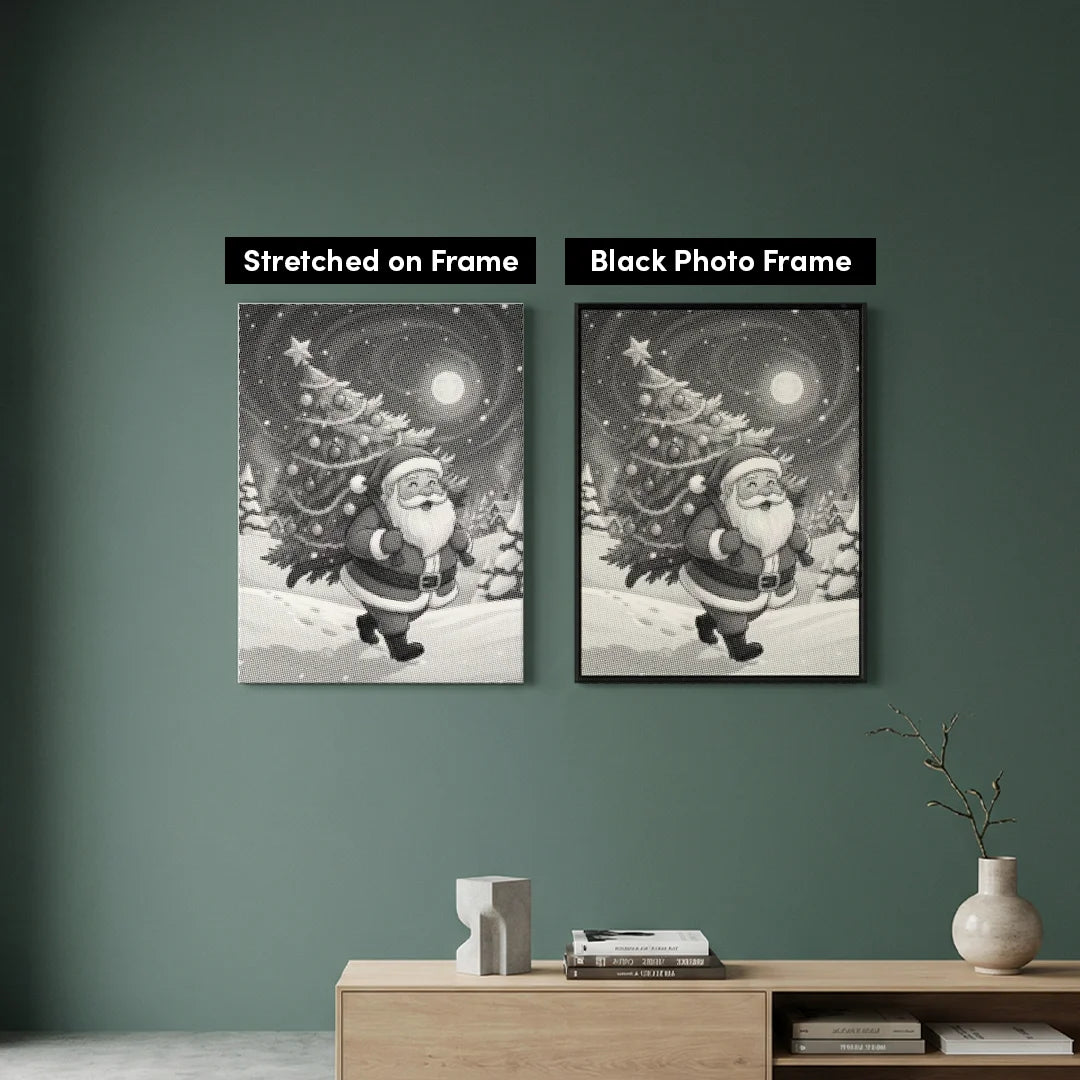 Julemanden med juletræsprikkermaleri