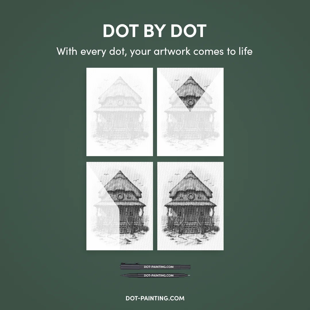 Strandhytte prikmaleri