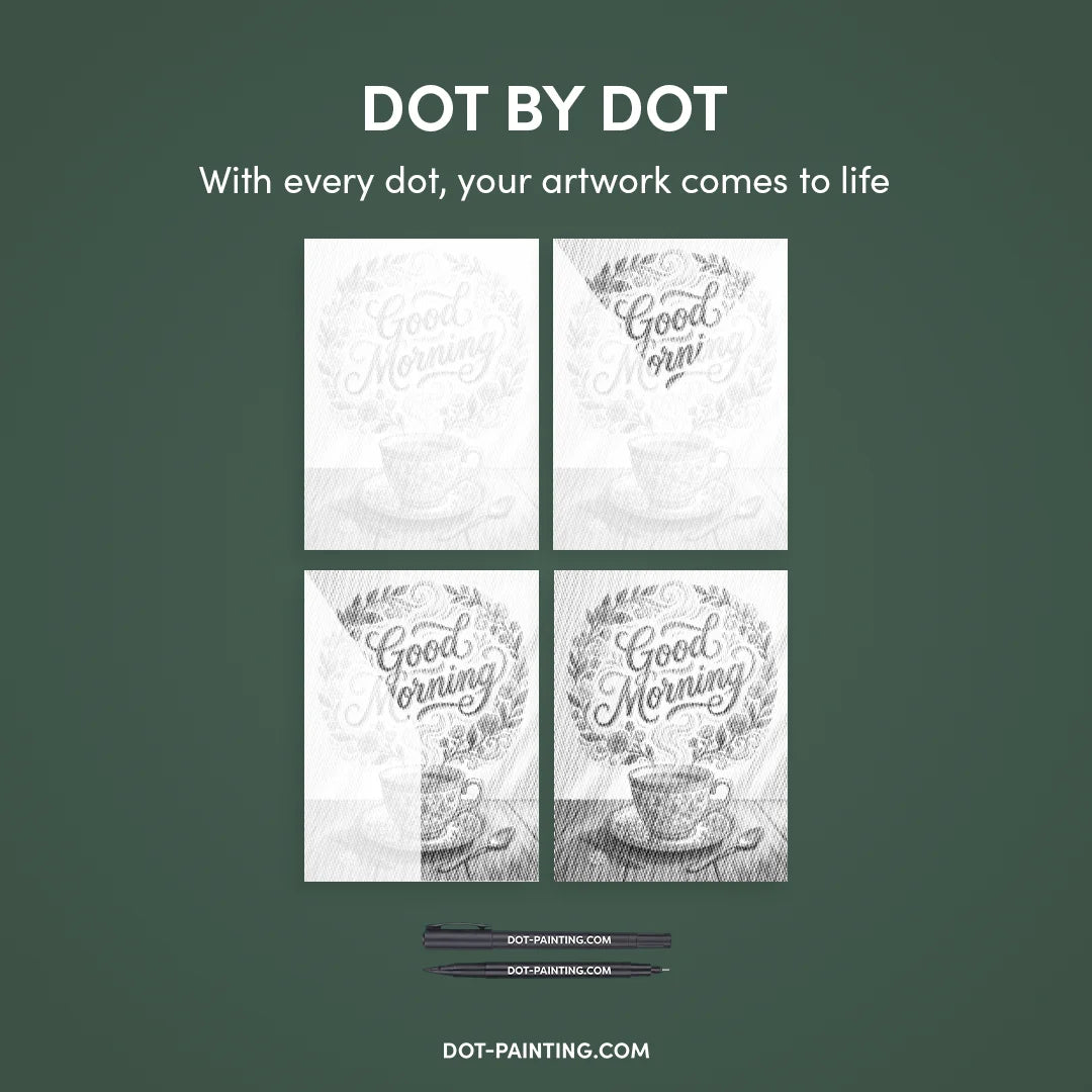 Godmorgen Kaffe Dot Maleri