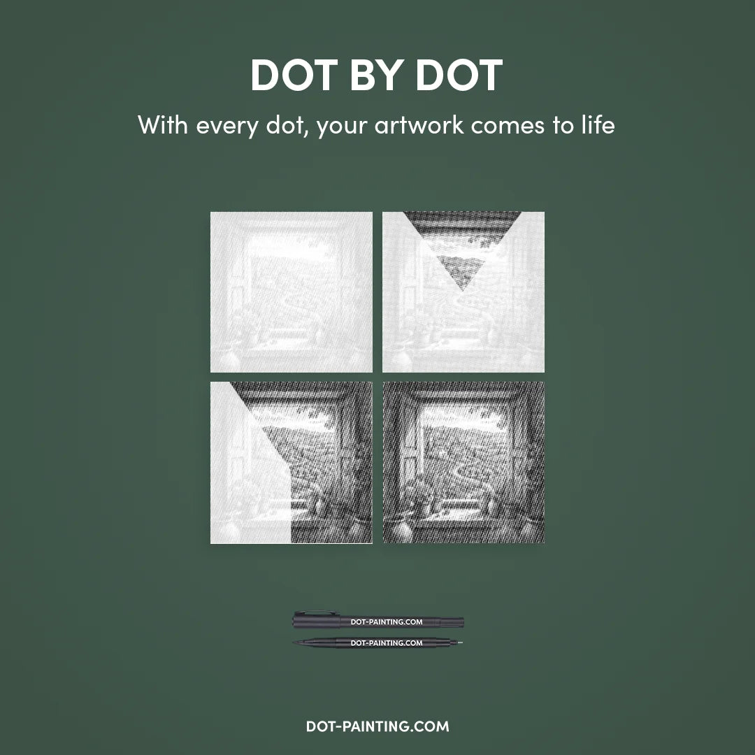 Se gennem skodder Dot Painting