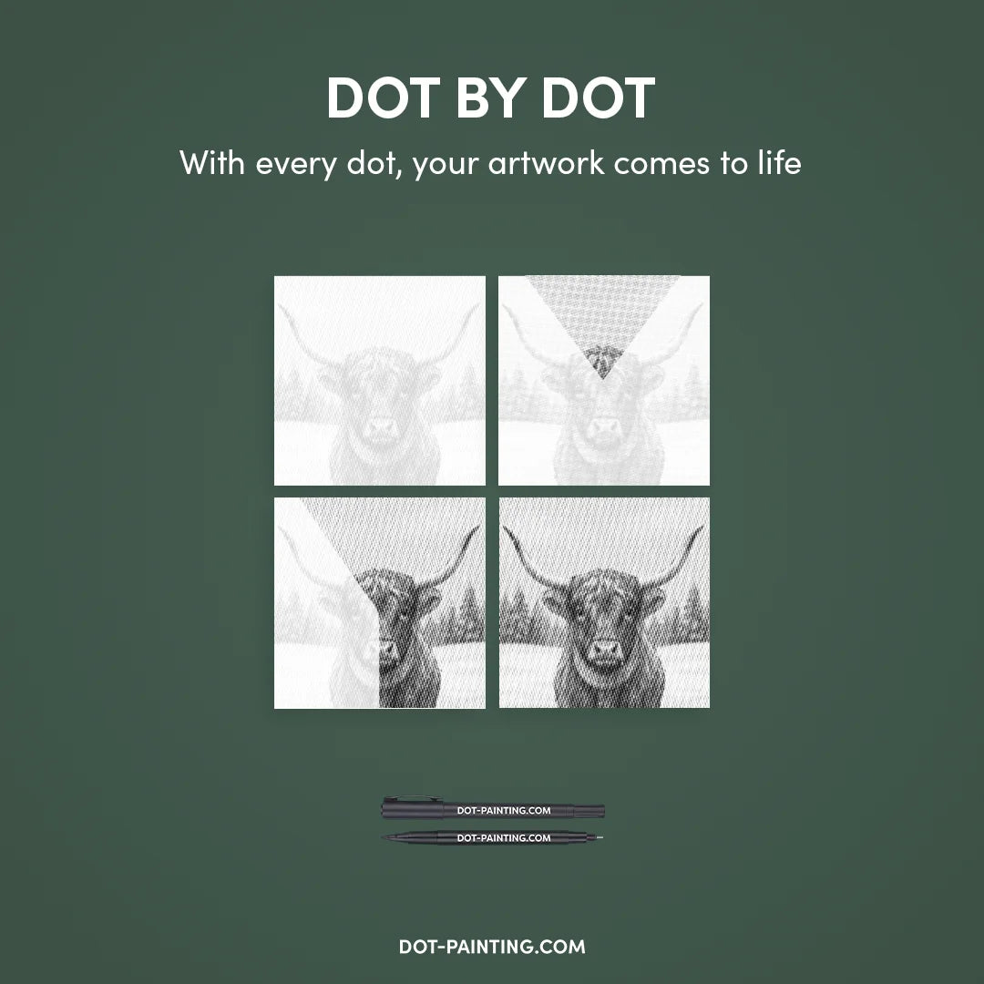 Skotsk højlander juleprikkermaleri