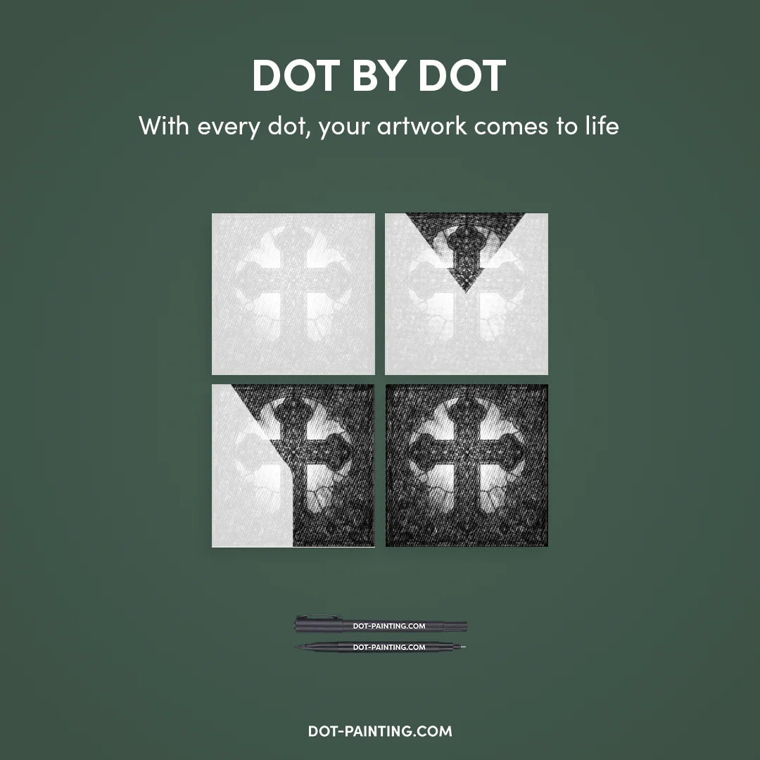 Farvet glas Cross Dot Maleri