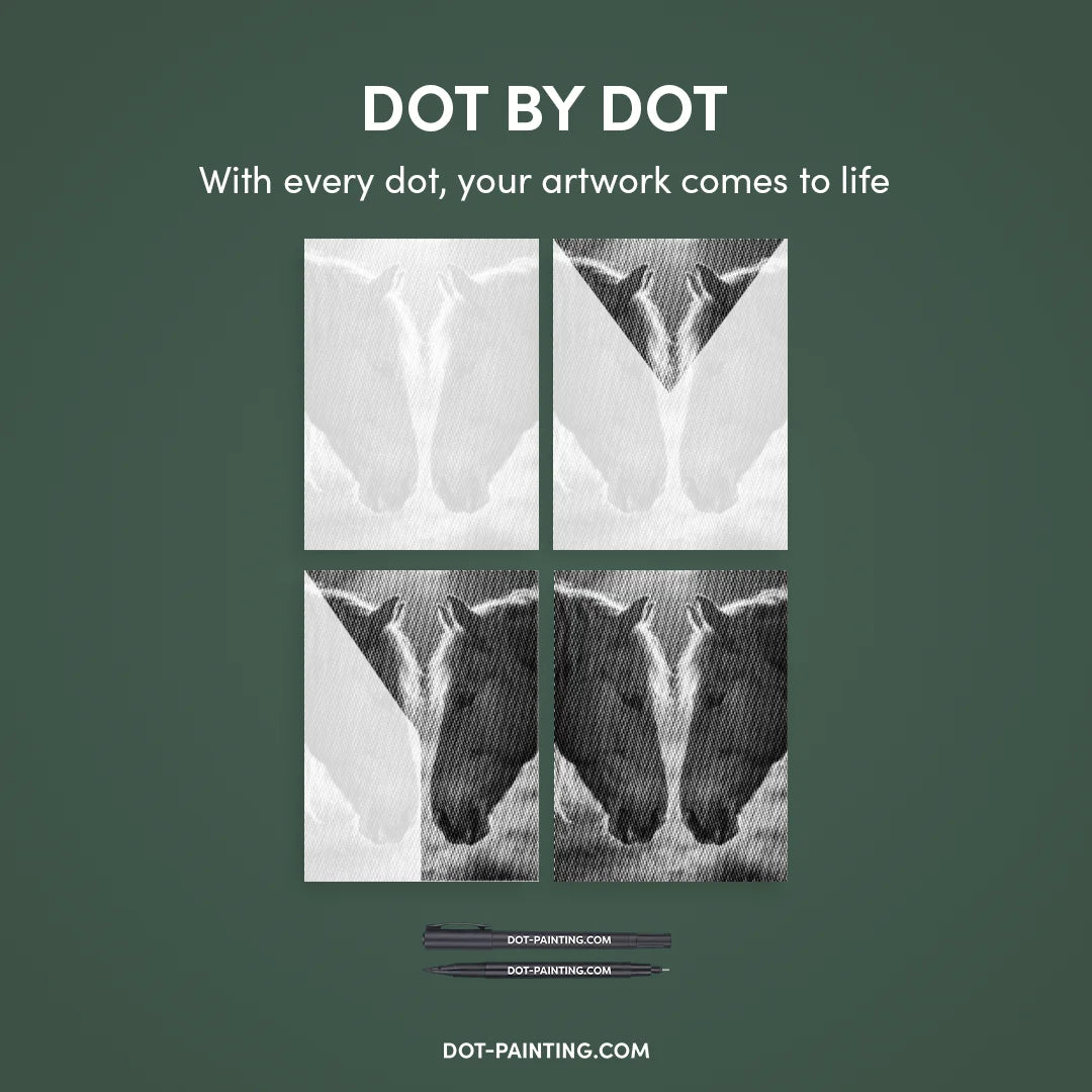 Two Horses Dot Painting